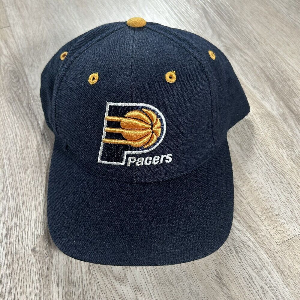 Vintage Puma Indiana Pacers Hat Snapback‎ NBA Basketball Wool Blend Blue Cap